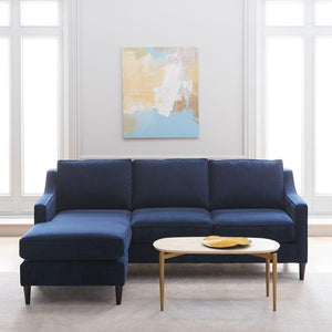 Darcy Mid Century Sofa, Slim Sloping Arms, Feather and Fibre Seats - Daia Home