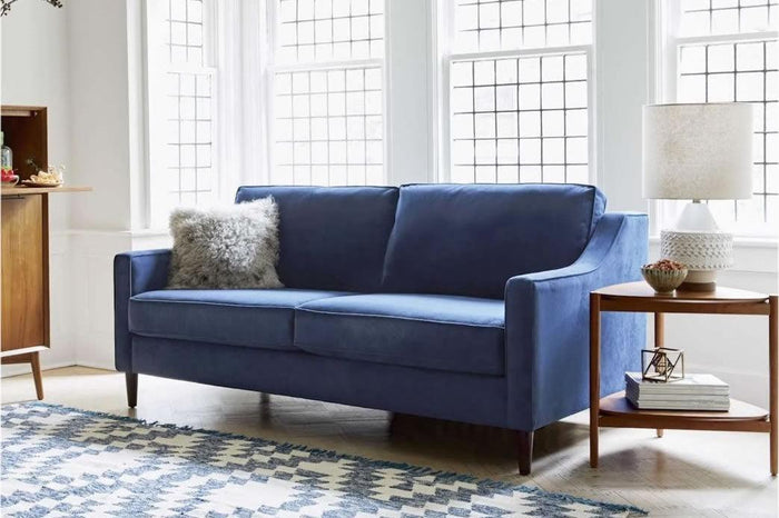 Darcy Mid Century Sofa, Slim Sloping Arms, Feather and Fibre Seats