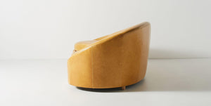 Gianna Curved Mid Century Leather Sofa - Inspired By ICO PARISI - Daia Home