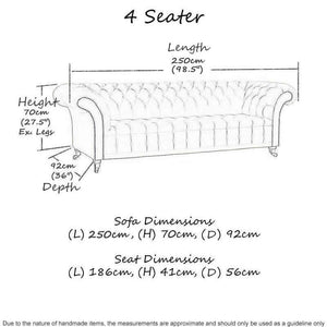 Hampton Chesterfield Sofa With Deep Buttoning and Sweeping Arms - Daia Home