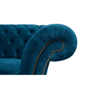 Hampton Chesterfield Love Seat With Deep Buttoning and Sweeping Arms - Daia Home