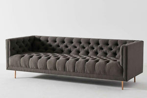 Hoxton Mid Century Sofa, Deep Buttoned Seat Back and Arms - Daia Home