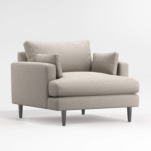 Hudson Deep Seat Mid Century Armchair, Feather and Fibre Cushions - Daia Home