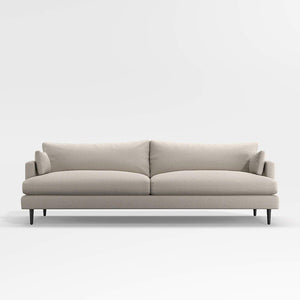 Hudson Deep Seat Mid Century Leather Sofa, Feather and Fibre Cushions - Daia Home