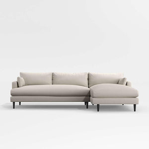 Hudson Deep Seat Mid Century Chaise Sofa, Feather and Fibre Cushions - Daia Home