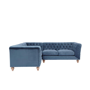 Hugo Contemporary Chesterfield Corner Sofa, Feather Filled Seats - Daia Home