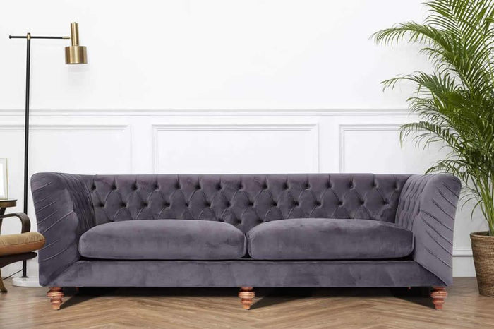 Hugo Contemporary Chesterfield Sofa, Feather Filled Seats