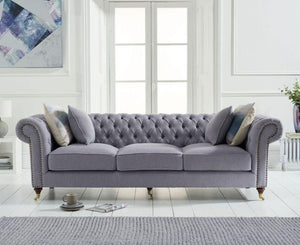 Humphrey Chesterfield Corner Sofa, Scroll Arms, Feather Seats - Daia Home