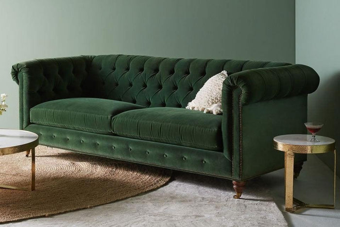 Langley Slim Arm Chesterfield Sofa, Feather and Foam Seats