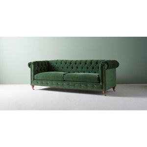 Langley Slim Arm Chesterfield Sofa, Feather and Foam Seats - Daia Home