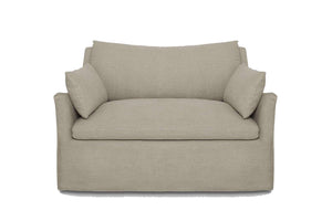 Lilly Loose Cover Linen Love Seat - Daia Home