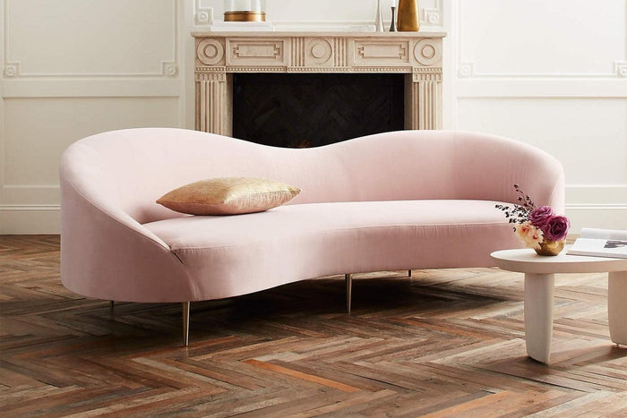 Lorenzo Mid Century Modern Curved Italian Design Sofa