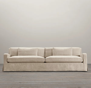 Niccolo Loose Cover Linen Sofa, Deep Seats With Feather and Fibre - Daia Home