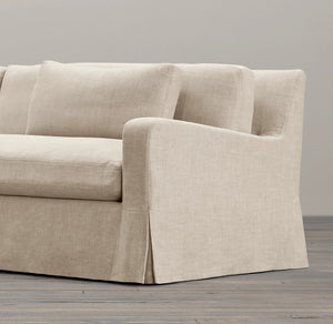 Niccolo Loose Cover Linen Sofa, Deep Seats With Feather and Fibre - Daia Home