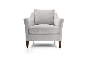 Dorothy Classic English Armchair, Curved Arms, Feather Cushions - Daia Home