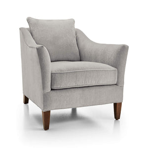 Dorothy Classic English Armchair, Curved Arms, Feather Cushions - Daia Home