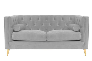 Arthur 2 Seater Sofa in Grey Mirage Velvet - Daia Home