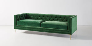 Arthur Mid Century Buttoned Sofa, Feather and Foam Seats - Daia Home