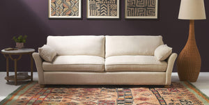 Sofia Classic Italian Design Sofa, Curved Arms, Feather Seats - Daia Home